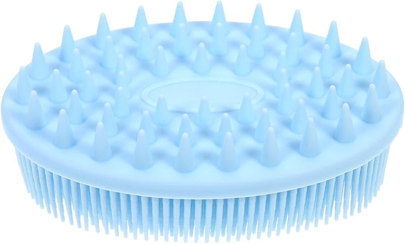 Blue Silicone Bath Scrubber Double Sided Body Brush With Hanging Rope For Sensitive Skin - Image 1